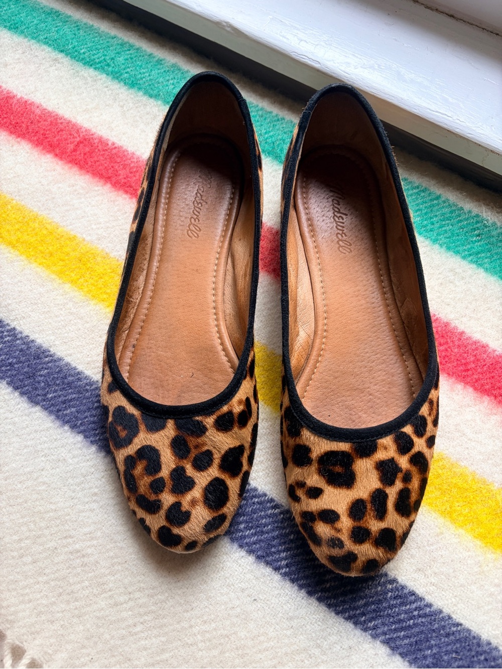 Madewell calf hair leopard print ballet flats